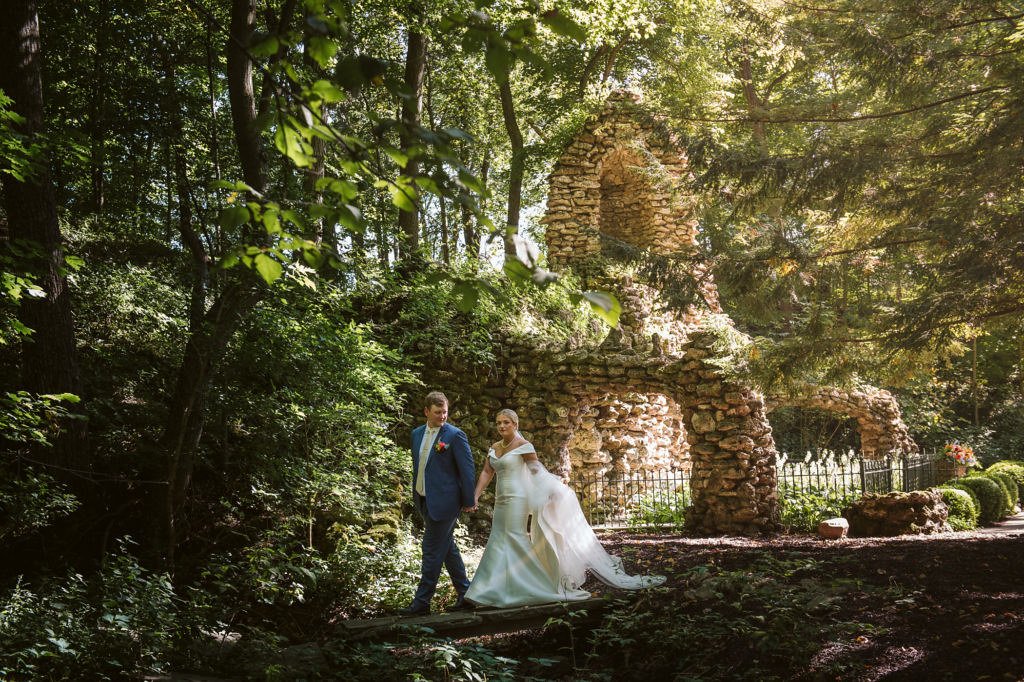 summer outdoor wedding for a ceremony at Nazareth Hall in Toledo Ohio - indoor vs. outdoor